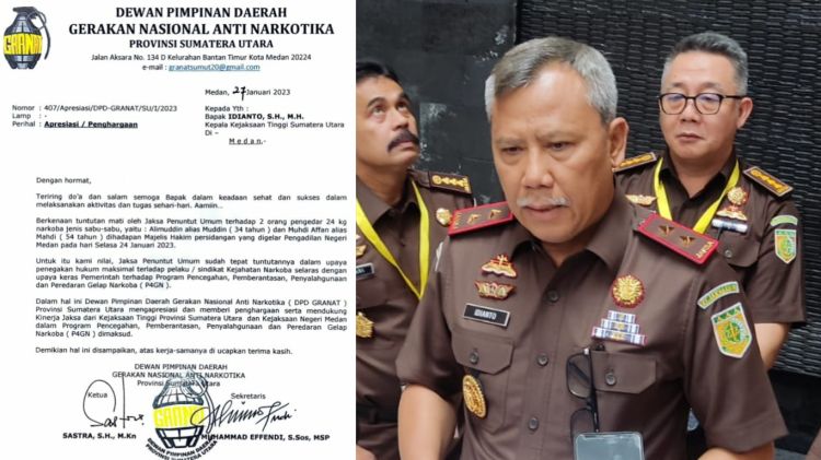 DPD Granat Sumut Apresiasi Kejati Sumut Tuntut Mati Pengedar Narkoba