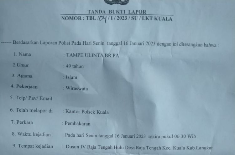Diduga Diteror, Rumah Kades Tanjung Gunung Dimolotov OTK