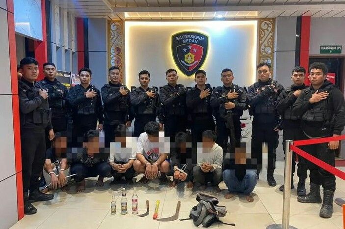 Polda Sumut Ciduk 7 Anggota Geng Motor SSB, Begini Penampakannya