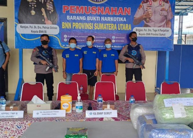 BNNP Sumut Gagalkan Peredaran 22,8 Kg Ganja dan 1,1 Kg Sabu