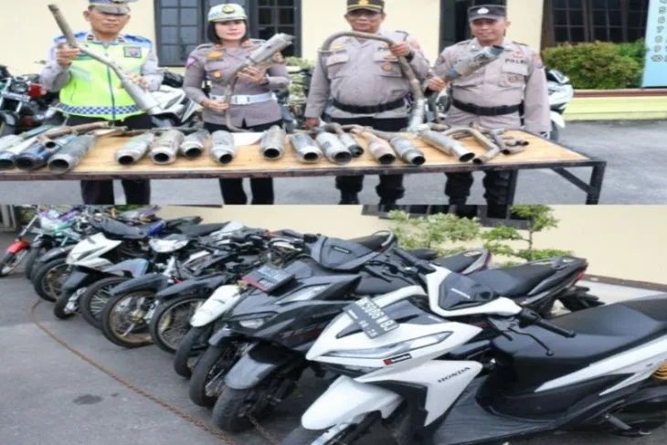 Polres Tebing Tinggi Amankan 36 Sepeda Motor