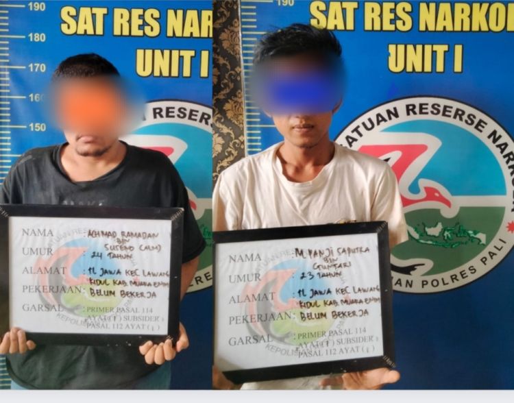 Diduga jadi Kurir, Dua Warga Tanjung Enim Diciduk Satres Narkoba Polres PALI