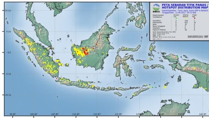52 Titik Panas Kepung Provinsi Sumut