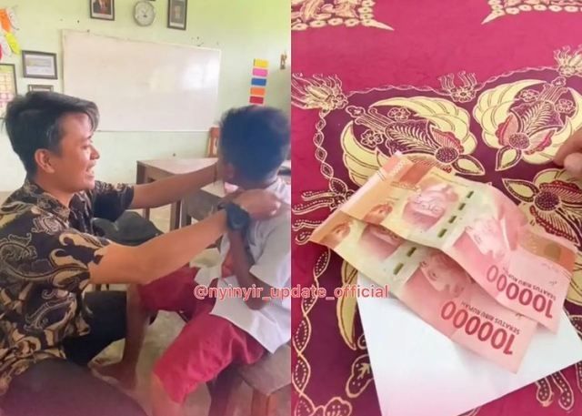 Viral Guru Honorer Bergaji Rp200 Ribu Belikan Muridnya Dasi, Netizen Terharu: Semoga Jadi PNS