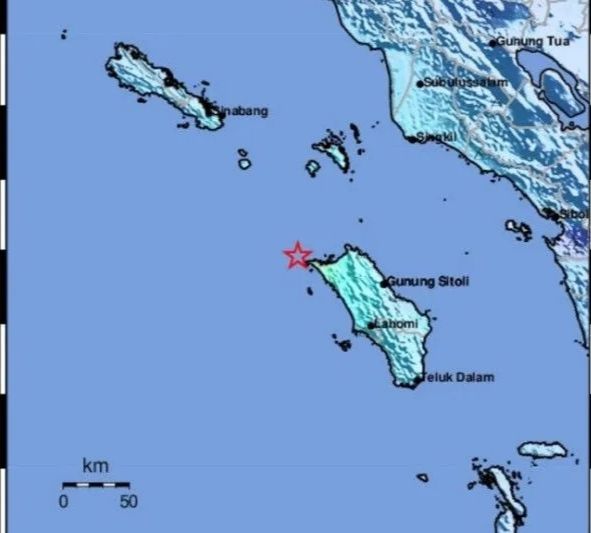 Nias Utara Diguncang Gempa Bumi Magnitudo 5,2