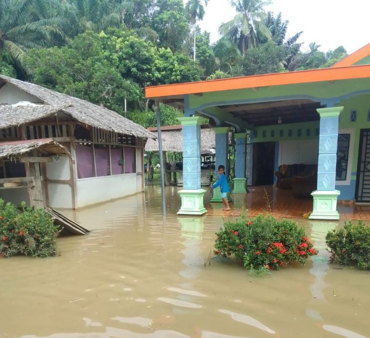 Sungai Lepan Meluap, Dua Desa di Langkat Terendam Banjir