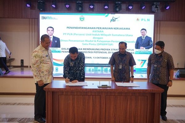 Dukung Peningkatan Jumlah Investor, PLN Sumut dan DPMPPTSP Provsu Teken Perjanjian Kerjasama