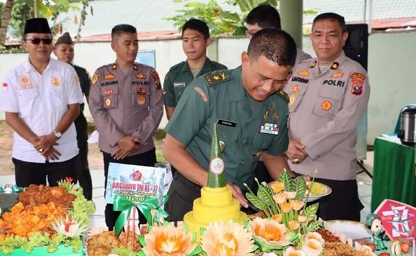 HUT TNI Ke-77, Polres Labuhanbatu Beri Kejutan Ke Kodim 0209/LB
