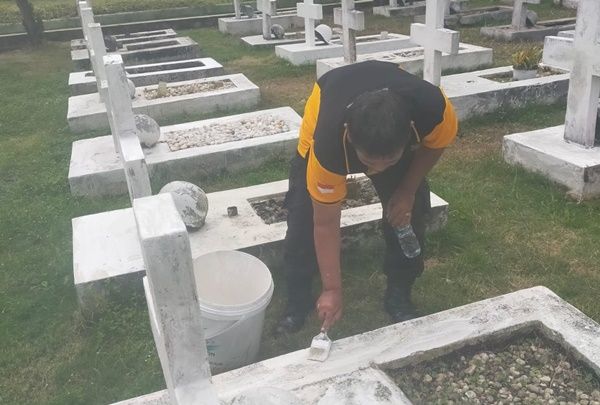 Sambut Hari Pahlawan, Polsek Medan Timur Kurvey di TMP