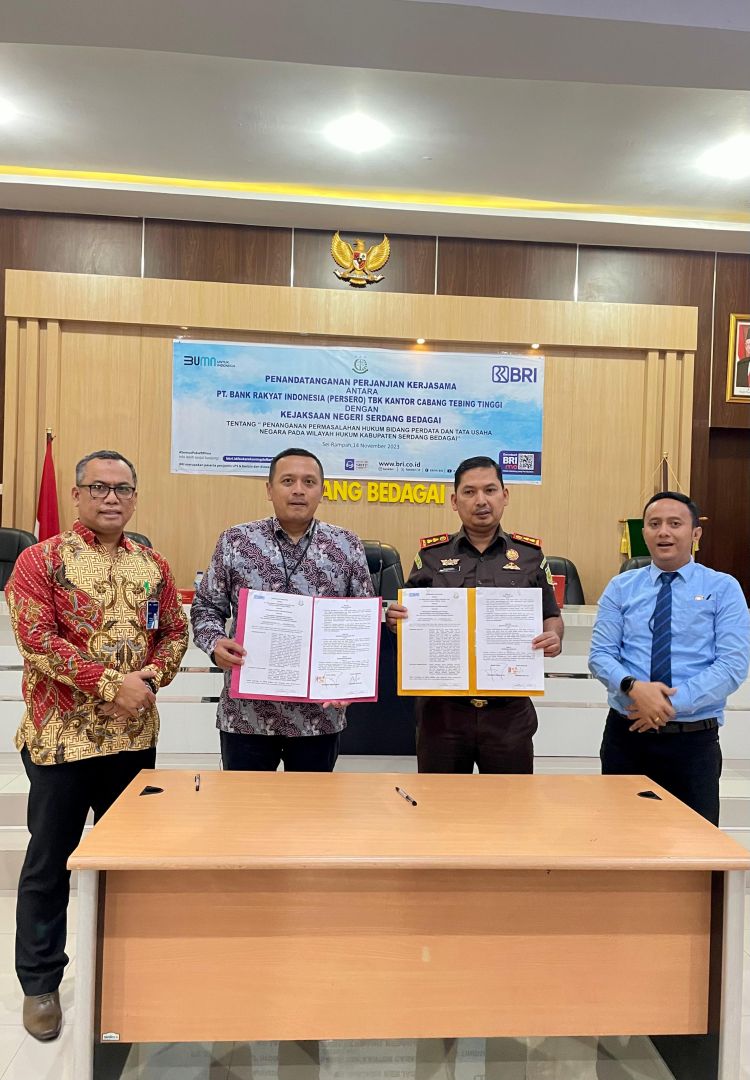 BRI Cabang Tebingtinggi MoU Dengan Kejaksaan Negeri Sergai Bidang Perdata Dan TUN