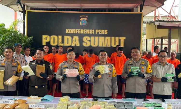 Perang Melawan Narkoba: Polda Sumut Ungkap 32 Kasus dan Sita 201 Kg Sabu, 272 Kg Ganja serta 40.000 butir Ekstasi