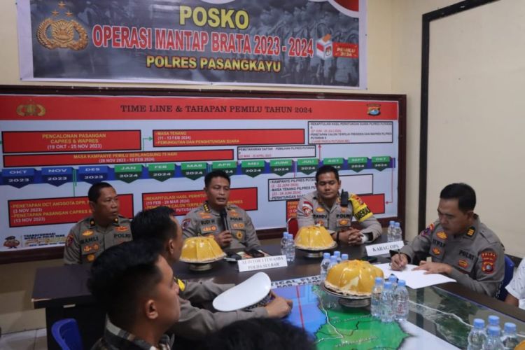 Pastikan Kesiapan Operasi Mantap Brata Menuju Pemilu 2024, Polres Pasangkayu Terima Kunjungan Tim Was Ops Polda Sulbar